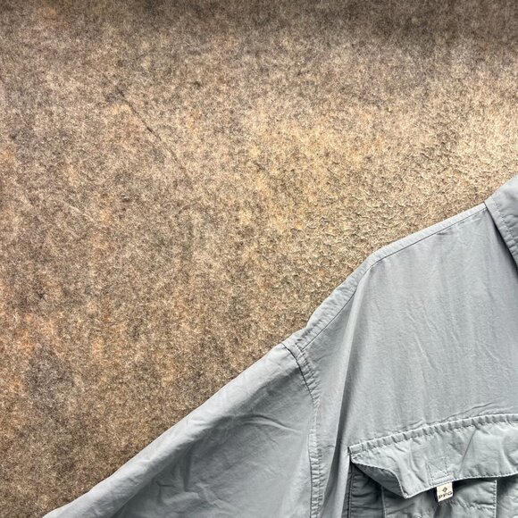 Columbia Shirt Men Large Gray Button Down PFG Fishing Omni Outdoors Vented Nylon - Picture 6 of 12
